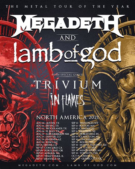 Megadeth Lamb Of Gods Rescheduled Summer 2021 Tour Finalized