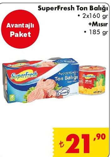 SuperFresh Ton Balığı 2x160 gr Mısır 185 gr İndirimde Market