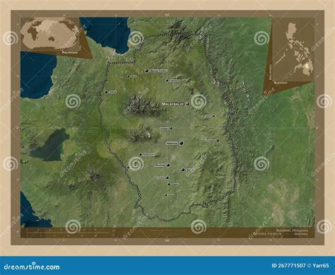 Bukidnon Philippines Low Res Satellite Labelled Points Of Cit Stock