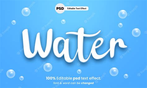 Premium Psd Water 3d Text Effect Style Premium Water Text Effect