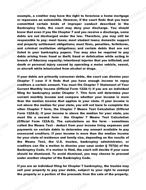 Chapter 7 Bankruptcy Forms