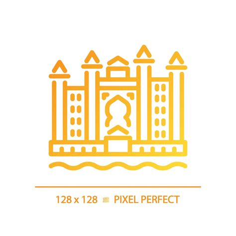 Dubai resort complex gradient linear vector icon. Luxury tourism