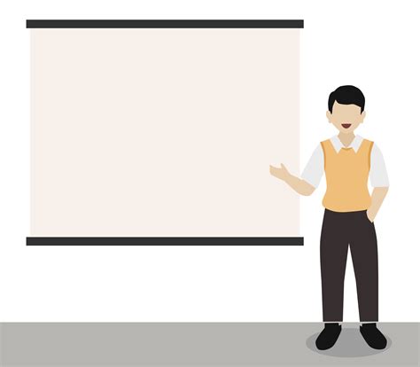 Man Character Presenting In Front Of Whiteboard 12045823 Vector Art At