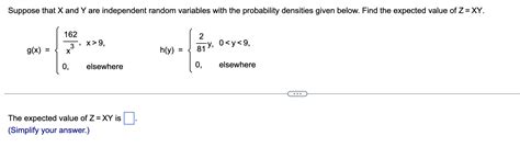 Solved Suppose That X And Y Are Independent Random Vari