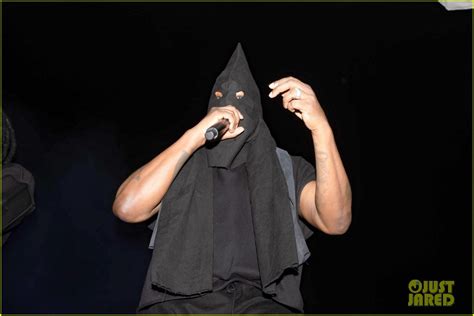 Kanye West Wears KKK Style Hood At Album Listening Party While On Stage