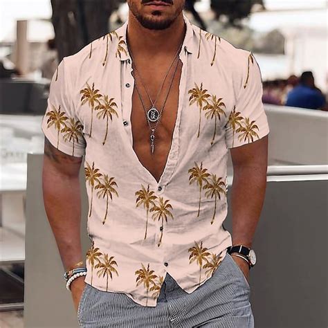 Herren Hemd Hawaiihemd Sommerhemd Grafik Shirt Aloha Shirt