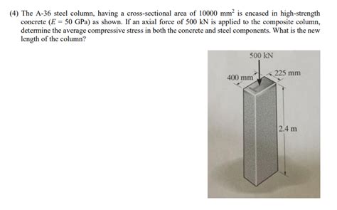 Solved The A Steel Column Having A Cross Sectional Chegg