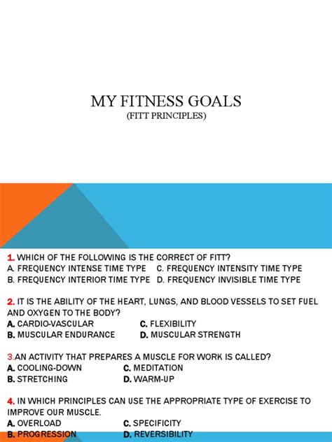 My Fitness Goals | PDF | Physical Fitness | Flexibility (Anatomy)