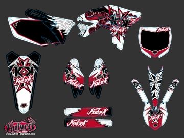 Yamaha Dirt Bike Demon Graphic Kit Red Kutvek