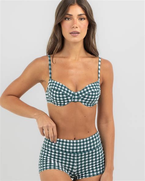 Shop Roxy The Plaid Pulse Underwire Bikini Top In Pirouette The Pulse