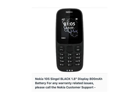 Black Nokia 105 Single Sim Mobile At Rs 1099 In Dungarpur ID 21903102933