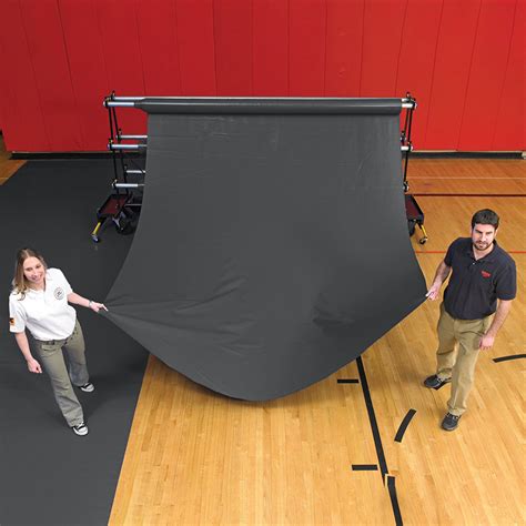 GymGuard 6' x 100' 18oz Heavy-Duty Vinyl Gym Floor Cover - Dark Gray