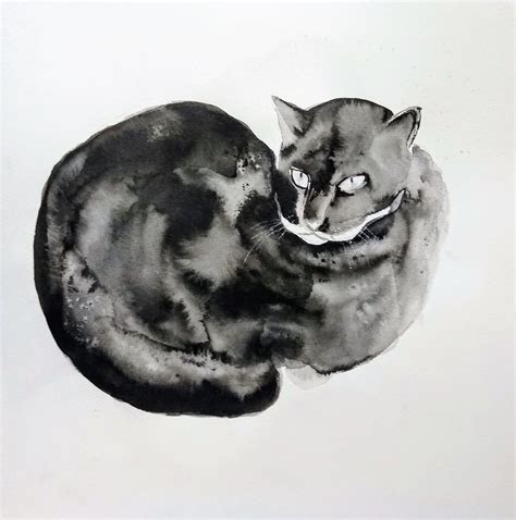 Otro Gato En Tinta China Dibujo Por Benilde Artmajeur Tinta China