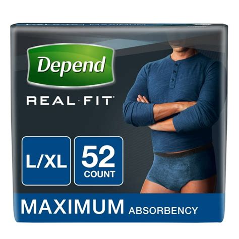 Depend Real Fit Incontinence Underwear For Men Maximum Absorbency Lxl Blue 52 Count