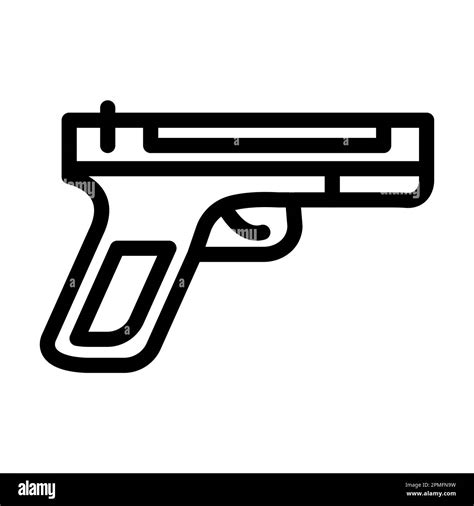 Pistol Vector Thick Line Icon For Personal And Commercial Use Stock