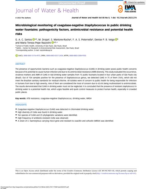 Pdf Microbiological Monitoring Of Coagulase Negative Staphylococcus