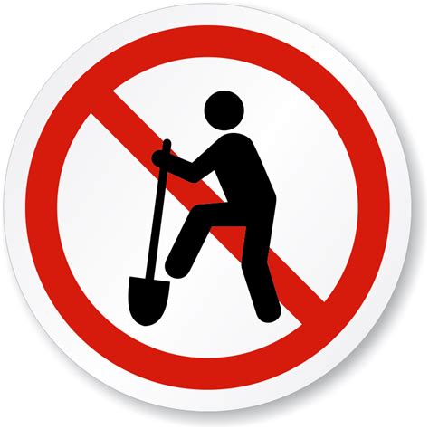 No Digging Symbol Iso Prohibition Sign Sku Is 1134