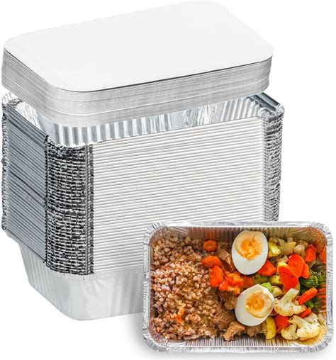 Aluminum Pans With Lids 50 Pack 85×6 225 Lb Capacity Foil Food