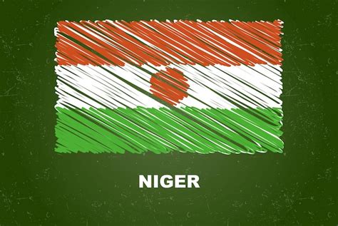 Bandera De Nigeria Con Efecto De Tiza En La Pizarra Bandera De Dibujo A