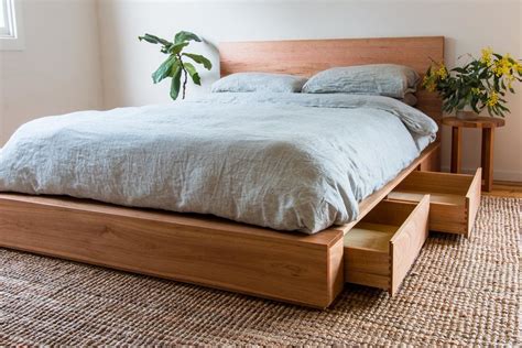 Bookshelf drawer bed hardwood storage bed frame australia — al imo custom timber furniture diy ...