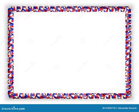 Frame And Border Of Ribbon With The Philippines Flag 3d Illustration