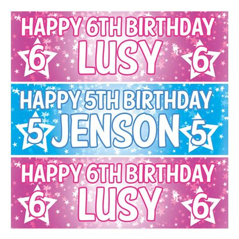 Personalised Star Birthday Banner-2 pieces from £4.99 & Free post