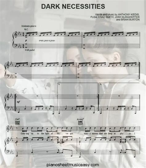 Dark Necessities Sheet Music C Minor