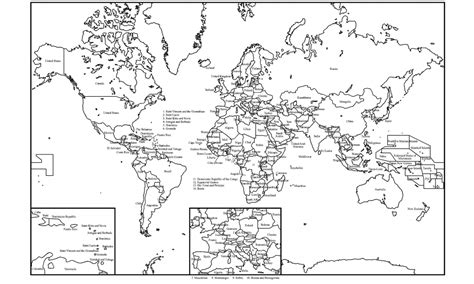 Free Printable Black And White World Map