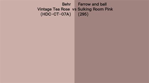 Behr Vintage Tea Rose Hdc Ct A Vs Farrow And Ball Sulking Room Pink