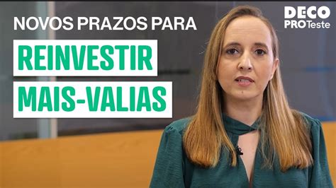 Suspensão do prazo para reinvestir mais valias YouTube