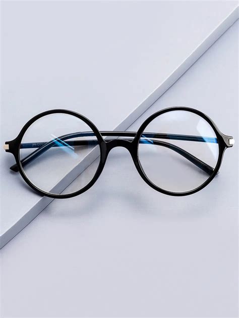 Men Round Frame Anti-blue Light Glasses | Round glasses men, Eyeglass ...