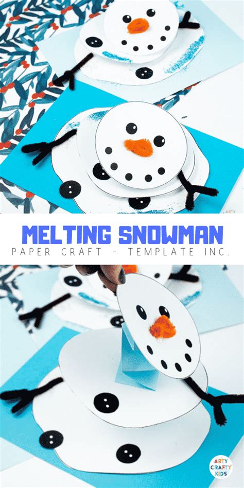 Melting Snowman Paper Craft - Arty Crafty Kids