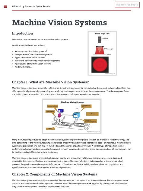 Machine Vision System | PDF