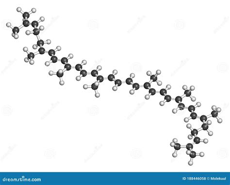 Lycopene Red Tomato Pigment Molecule 3D Rendering Atoms Are