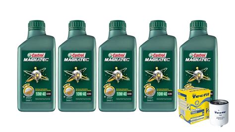 Kit 5 Litros Oleo Castrol Magnatec 10w40 Sn A3 Tm2 Vw CASTROL Empório