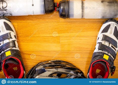 Cycling Gear On Wooden Background Stock Image Image Of Composition