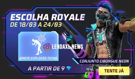 Escolha Royale Free Fire Como Conseguir O Conjunto Ciborgue Neon Ps