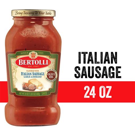 Bertolli Italian Sausage With Garlic And Romano Cheese Sauce 24 Oz