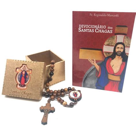 Kit Terço Oficial E Devocionário Santas Chagas Padre Reginaldo Manzotti