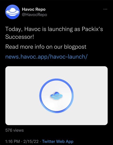 O repositório Packix a ser arquivado como repositório Havoc se torna o