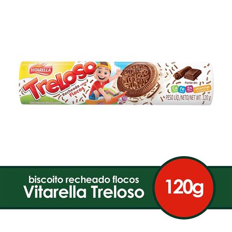 Biscoito Recheado Treloso Flocos G Supermercados Santana