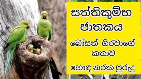 සත්තිකුම්භ ජාතකය Saththikumba Jathakaya ජාතක කතා සත්තිගුම්බ ජාතකය