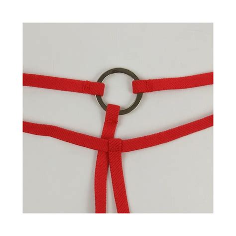 Open Crotch Ring Mini Micro Bikini Set Top Thong G String Low Rise