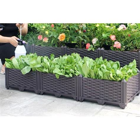 (Triple boxes)Outdoor/Indoor Vegetable planting box Garden Raised ...