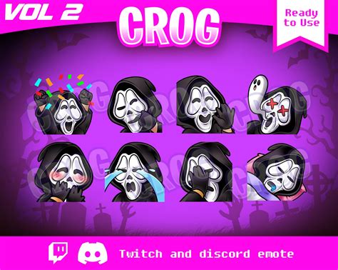 Twitch Emote Volume 2 8x Cute Horror Twitch Emotes Package Etsy