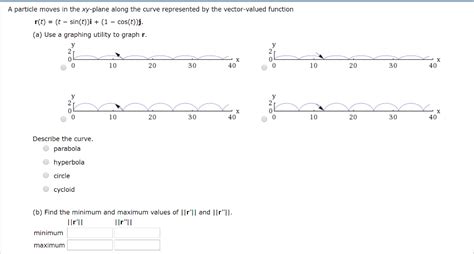 Solved A Particle Moves In The Xy Plane Along The Curve