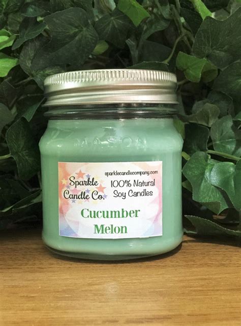 Soy Candle Cucumber Melon Scented Candle Homemade Soy