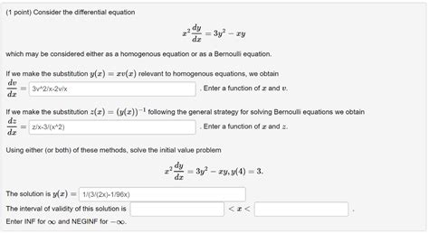 Solved 1 Point Consider The Differential Equation Ac Dr Chegg