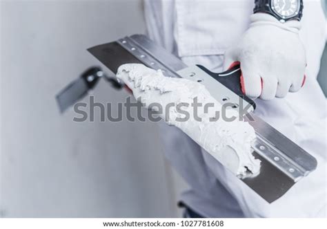 Preparing Drywall Patch Patching Tools Hand Stock Photo (Edit Now) 1027781608