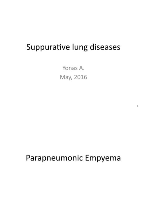 1.suppurative Lung Diseases | PDF | Pneumonia | Lung